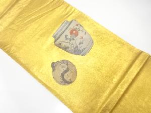 アンティーク　花瓶に香合模様袋帯（材料）